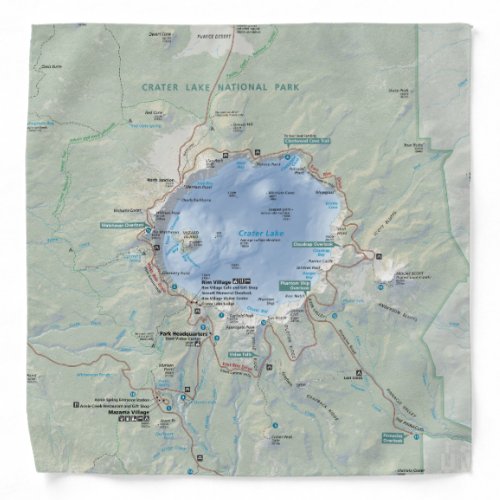 Crater Lake map bandana