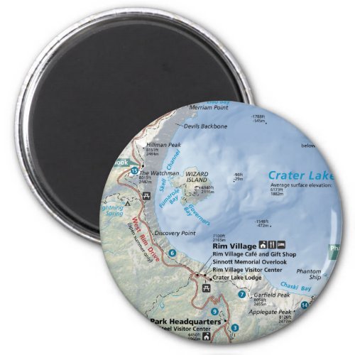 Crater Lake map magnet