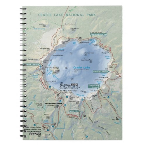 Crater Lake map notebook