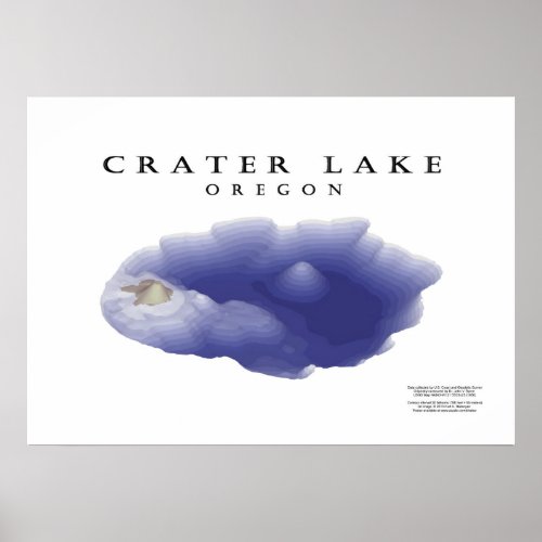 Crater Lake map Poster