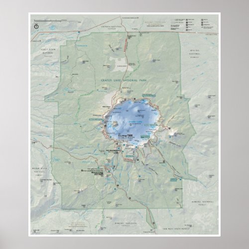 Crater Lake map poster