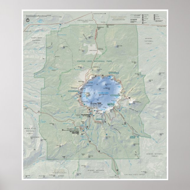 Crater Lake map poster (Front)