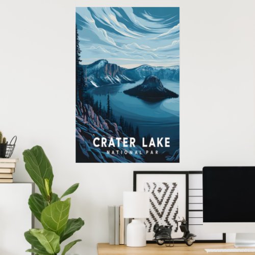 Crater Lake National Park A Blue Oasis Poster
