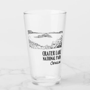 Crater Lake National Park Art Illustration Glass