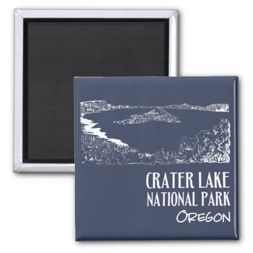 Crater Lake National Park Art Illustration Magnet