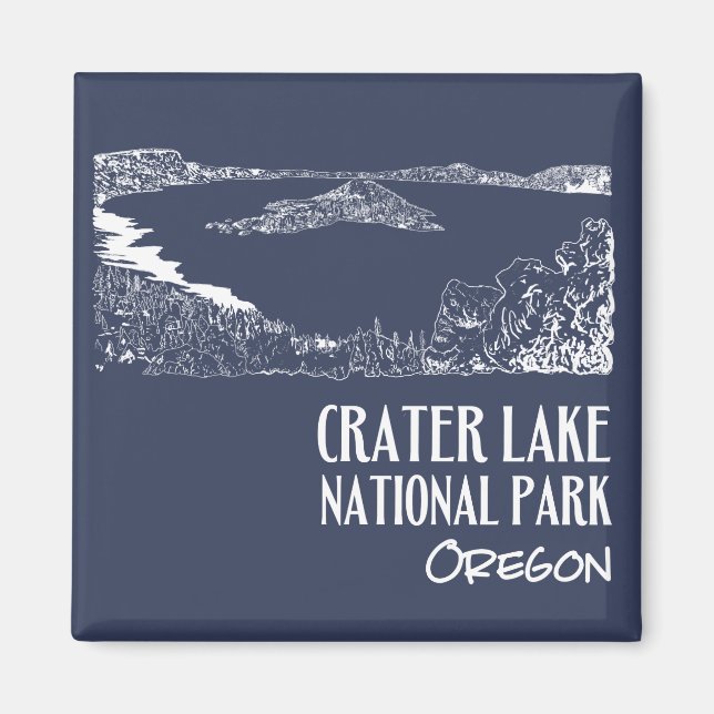 Crater Lake National Park Art Illustration Magnet (Front)