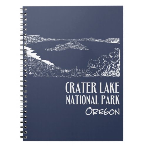 Crater Lake National Park Art Illustration Notebook