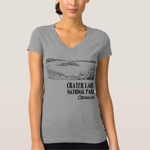 Crater Lake National Park Art Illustration T_Shirt