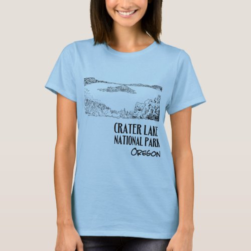 Crater Lake National Park Art Illustration T_Shirt