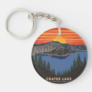 Crater Lake National Park at Sunset Keychain