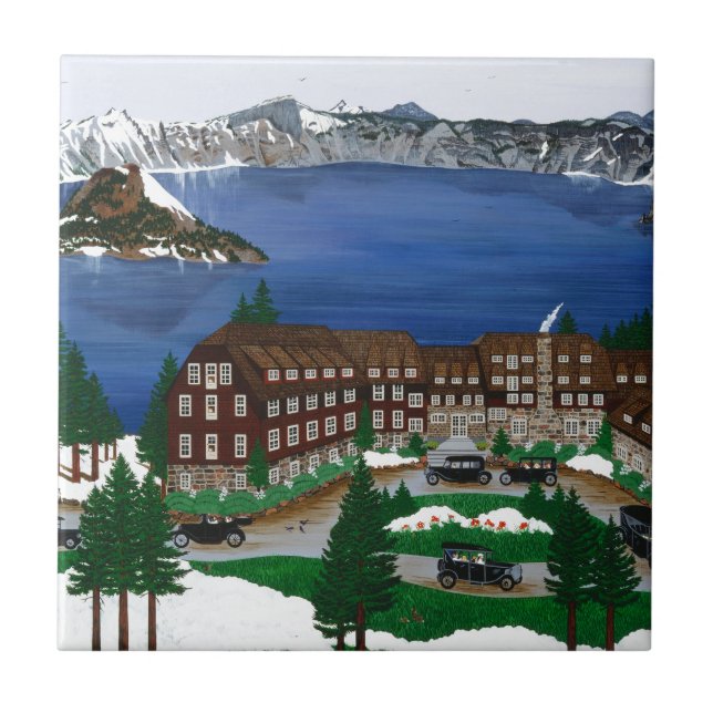 Crater Lake National Park Ceramic Tile (Front)