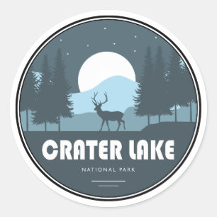 Crater Lake National Park Deer Classic Round Sticker