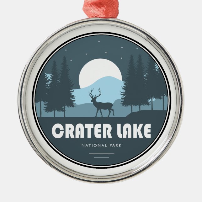 Crater Lake National Park Deer Metal Ornament (Front)