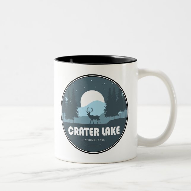 Crater Lake National Park Deer Two-Tone Coffee Mug (Right)