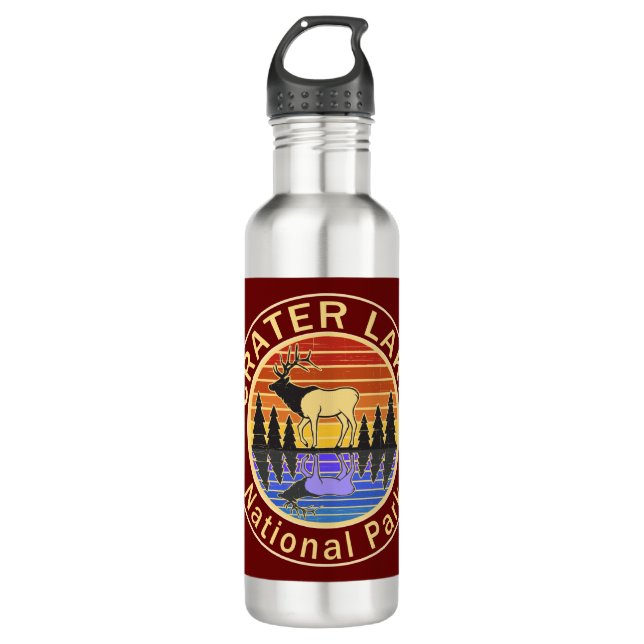 Crater Lake National Park Elk Stainless Steel Water Bottle (Front)