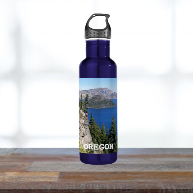 Crater Lake National Park Landscape Stainless Steel Water Bottle (In Situ)