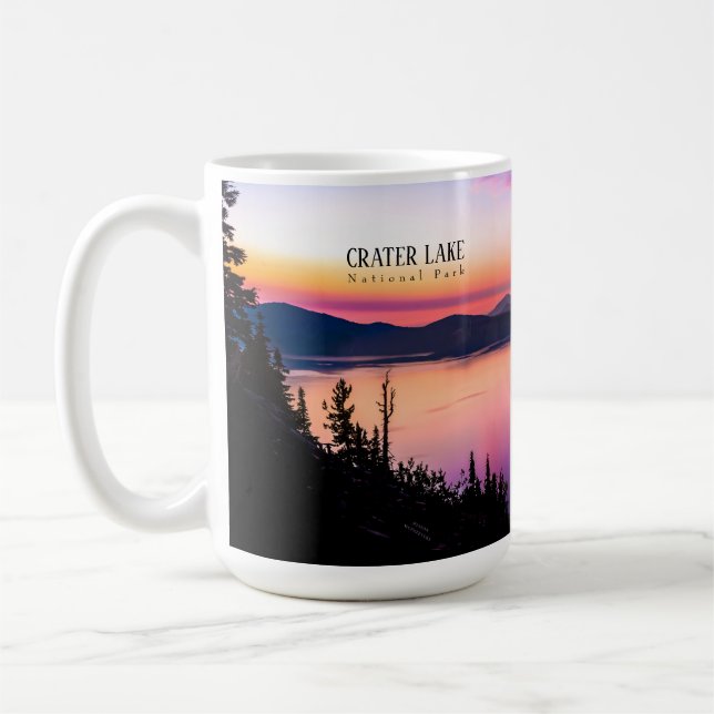 Crater Lake National Park Oregon At Sunset Coffee Coffee Mug (Left)