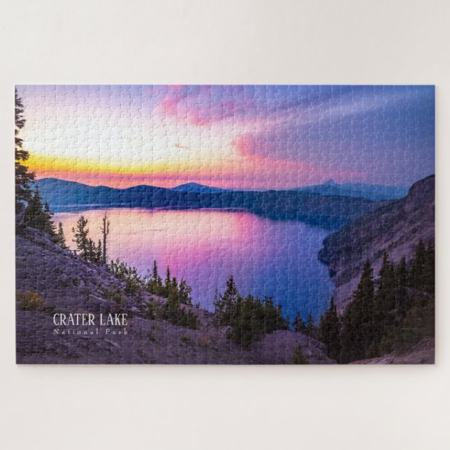 Crater Lake National Park Oregon At Sunset Jigsaw Puzzle (Horizontal)
