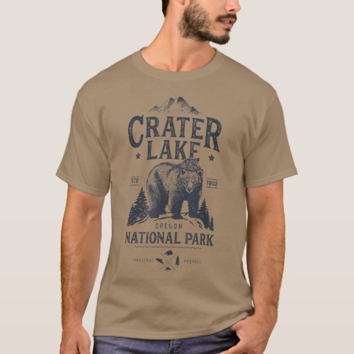Crater Lake National Park  Oregon Bear Vintage T_Shirt