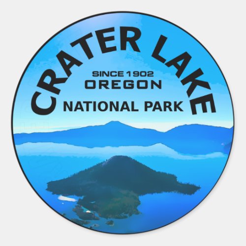 crater lake national park oregon hiking outdoor  classic round sticker
