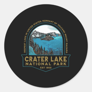 Crater Lake National Park Oregon Mount Mazama Hiki Classic Round Sticker