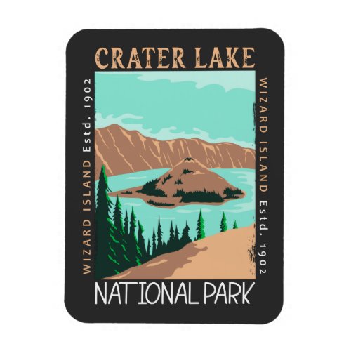 Crater Lake National Park Oregon Retro Distressed  Magnet