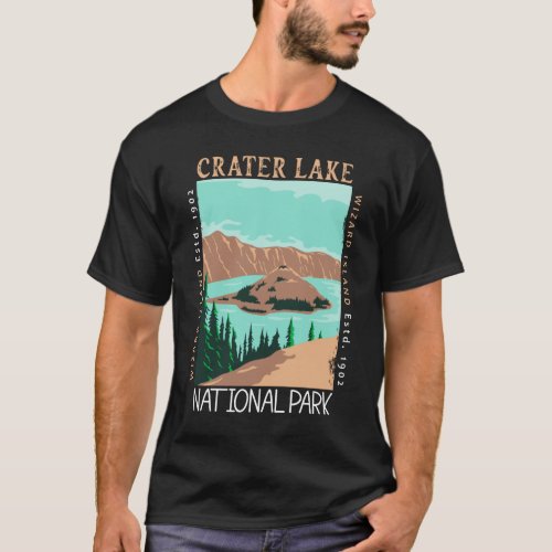 Crater Lake National Park Oregon Retro Distressed T_Shirt