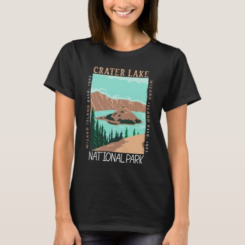 Crater Lake National Park Oregon Retro Distressed T_Shirt