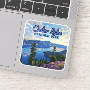 Crater Lake National Park Oregon Retro Sticker