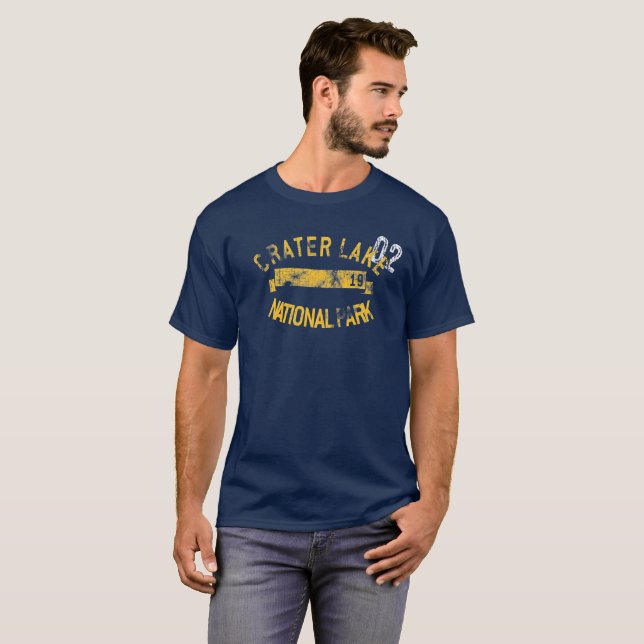 Crater Lake National Park Oregon Retro Tshirt (Front Full)