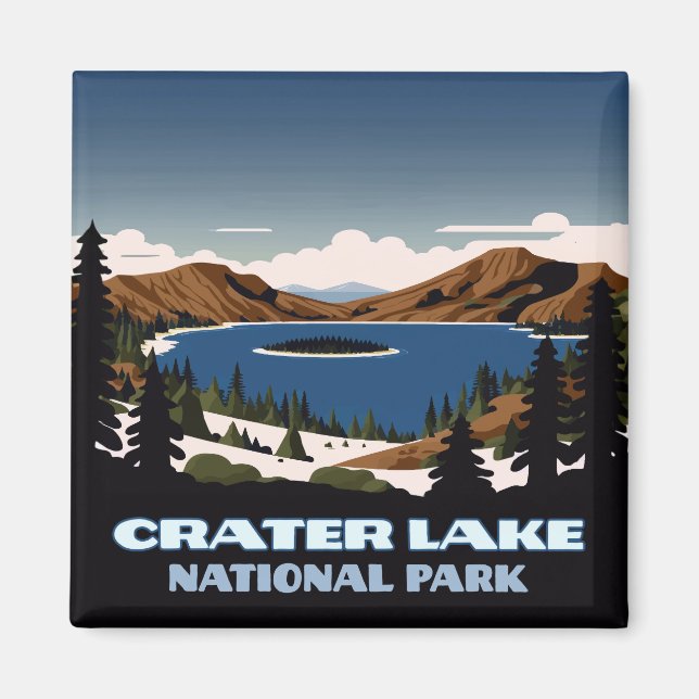 Crater Lake National Park Oregon Snow Magnet (Front)