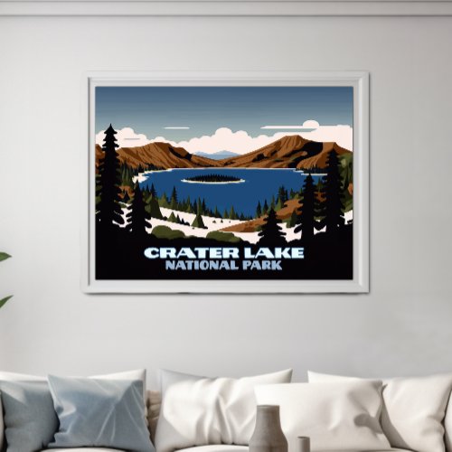 Crater Lake National Park Oregon Snow Poster