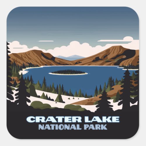 Crater Lake National Park Oregon  Square Sticker