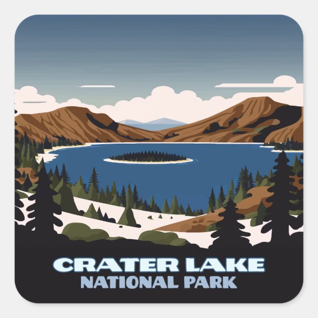 Crater Lake National Park Oregon  Square Sticker (Front)