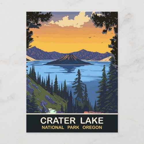 Crater Lake National Park Oregon Travel Postcard