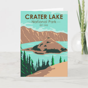 Crater Lake National Park Oregon Vintage Card