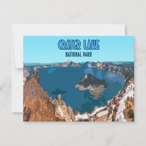 Crater Lake National Park Oregon Vintage Flat Card