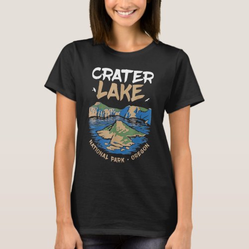Crater Lake National Park Oregon Vintage Hiking Ca T_Shirt