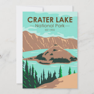 Crater Lake National Park Oregon Vintage Holiday Card