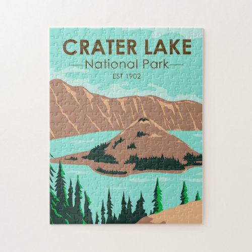  Crater Lake National Park Oregon Vintage Jigsaw Puzzle