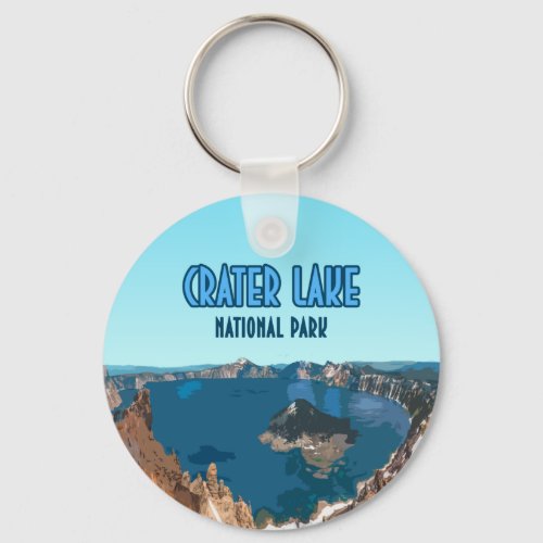 Crater Lake National Park Oregon Vintage Keychain