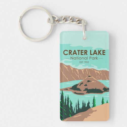  Crater Lake National Park Oregon Vintage Keychain
