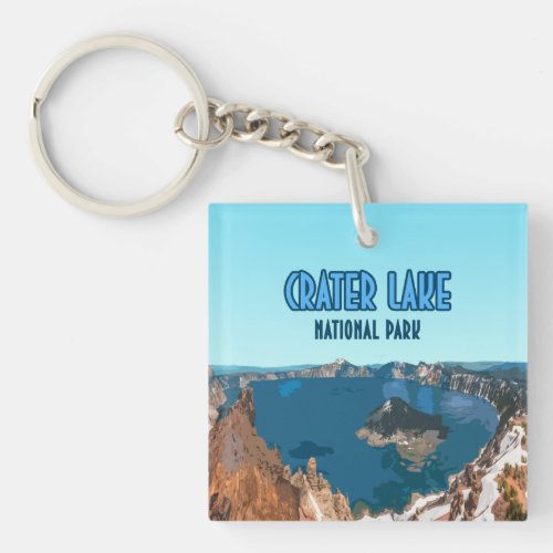 Crater Lake National Park Oregon Vintage Keychain