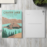 Crater Lake National Park Oregon Vintage Postcard<br><div class="desc">Crater Lake vector artwork design. The park is in the Cascade Mountains of southern Oregon. It’s known for its namesake Crater Lake,  formed by the now-collapsed volcano,  Mount Mazama.</div>