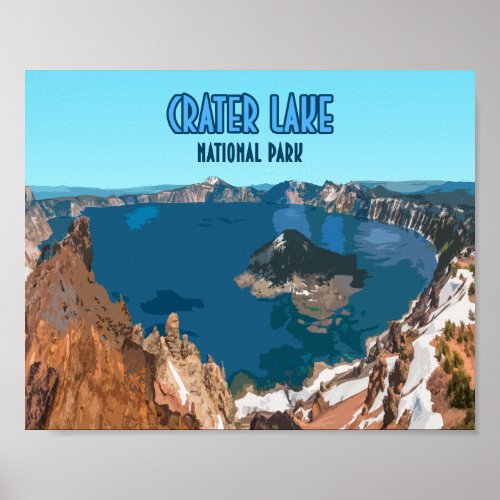 Crater Lake National Park Oregon Vintage Poster
