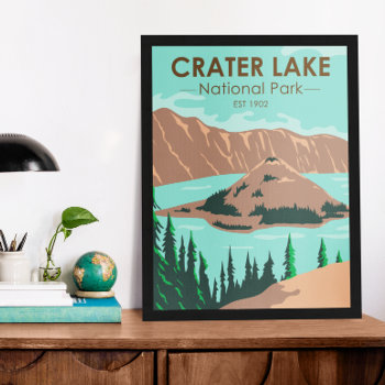 Crater Lake National Park Oregon Vintage Poster by Kris_and_Friends at Zazzle