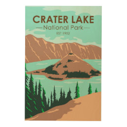  Crater Lake National Park Oregon Vintage Wood Wall Art