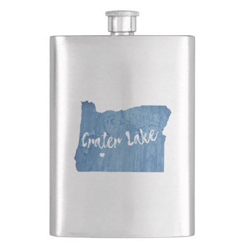 Crater Lake National Park Oregon Wood Grain Flask