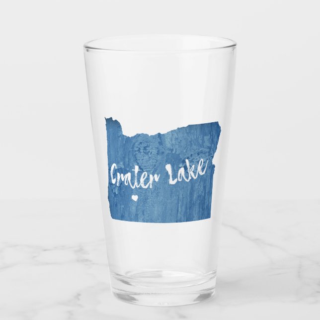 Crater Lake National Park Oregon Wood Grain Glass (Front)