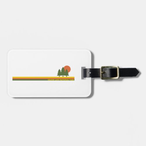 Crater Lake National Park Pine Trees Sun Luggage Tag